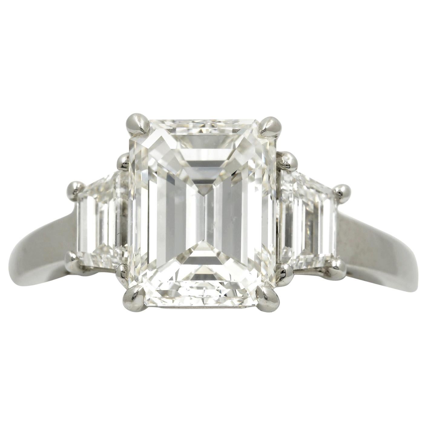 2.29 Carat Three-Stone Platinum Diamond