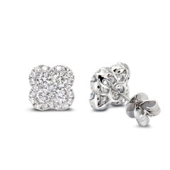2.29 Carat VS2 Clarity G/H Color Clover Shape Diamond Stunning Stud Earrings