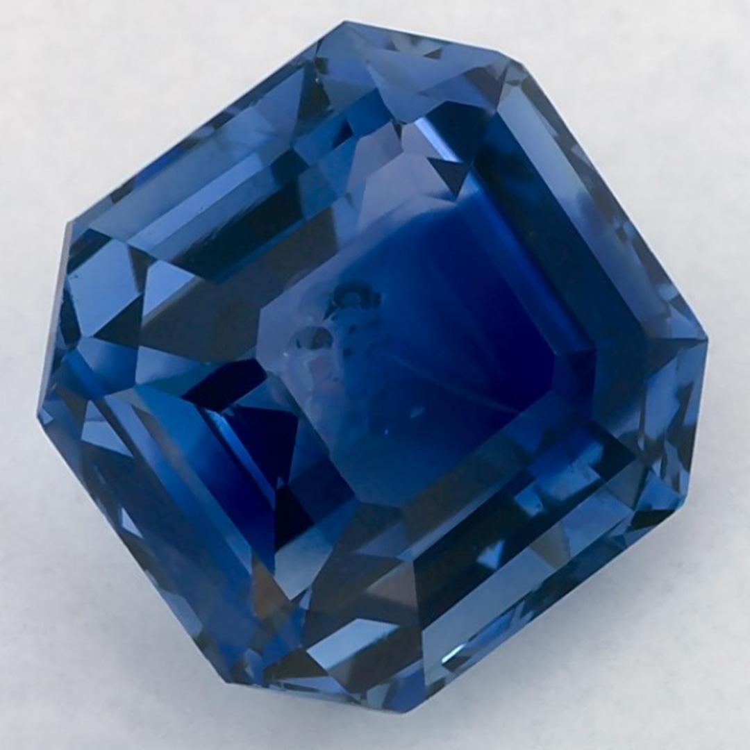 Taglio smeraldo 2.29 carati di zaffiro blu ottagonale sfuso in vendita