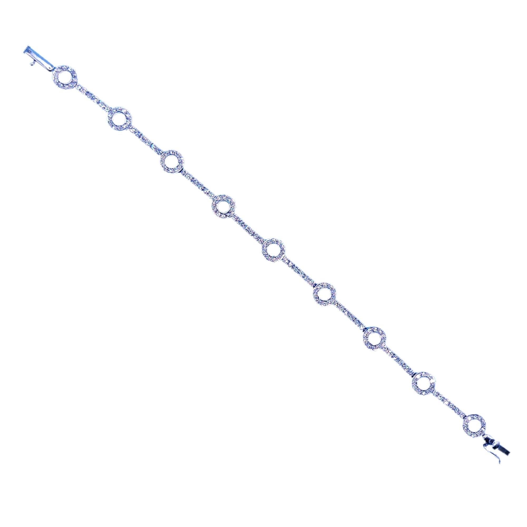 Pulsera de tenis con diamantes de oro de 14 quilates engastados con pavé de 2,29 quilates en Nuevo estado para la venta en Los Angeles, CA