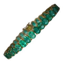 22.90 Emerald Tennis Bracelet 7x5 Oval