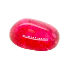 22.93 Carat GRS Certified Burma No Heat Vivid Red Spinel Cabochon