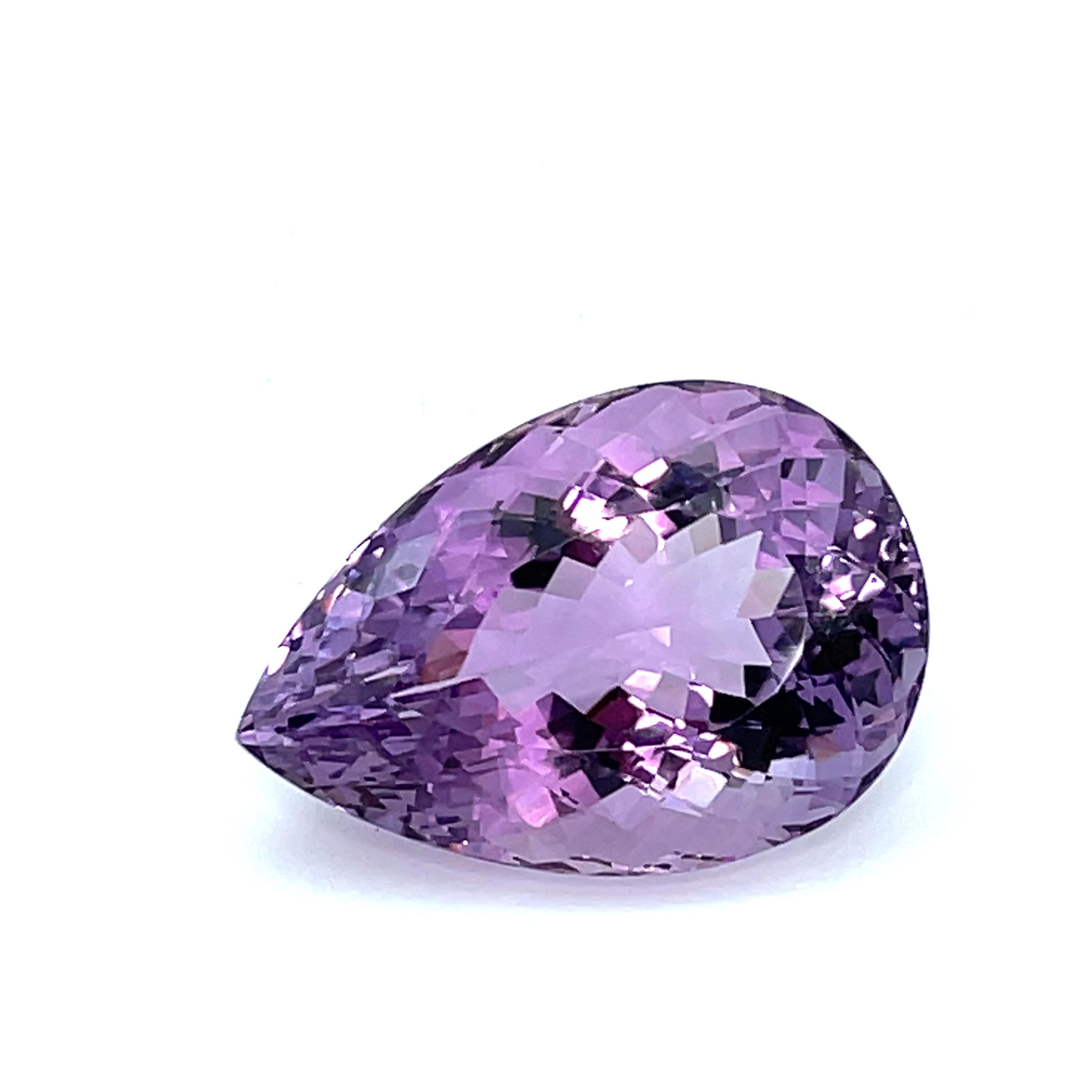 Women's or Men's 229 Carat Rose de France Amethyst Pear Shaped Faceted Crystal For Sale