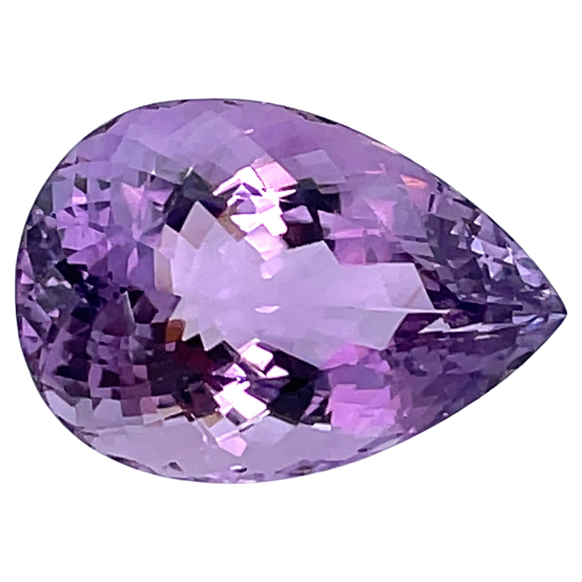 229 Carat Rose de France Amethyst Pear Shaped Faceted Crystal