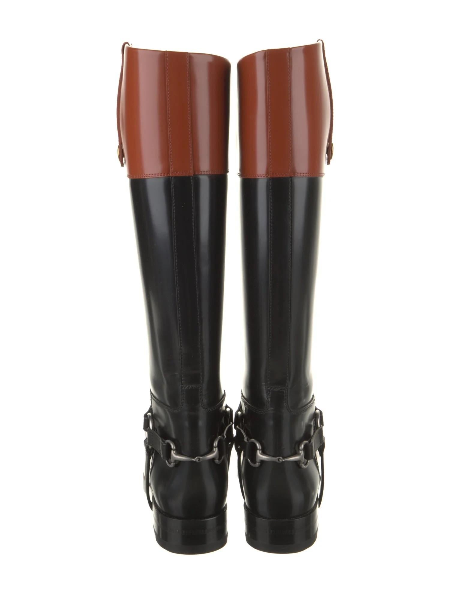 $2295 New With Box Gucci Fall 2021 Alessandro Michele Leather Boots Sz 39 For Sale 7