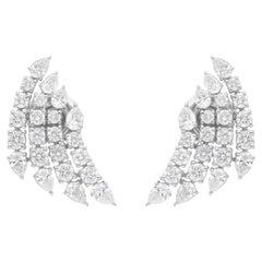 2.29Ct Certified SI Clarity HI Color Diamond Stud Earrings 14 Karat White Gold
