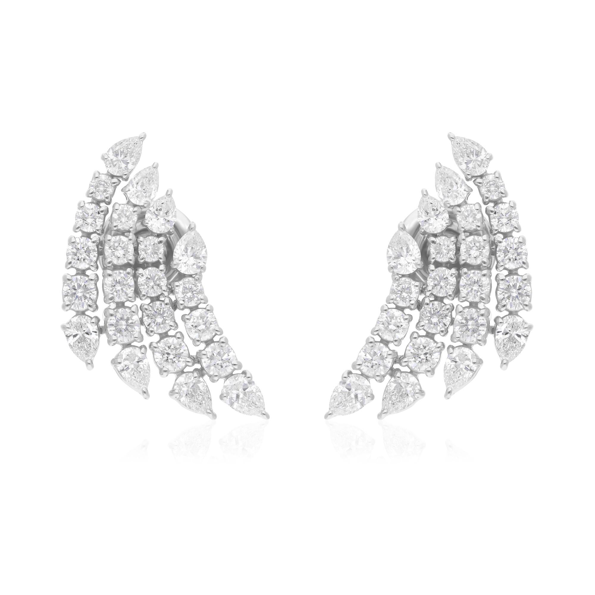 Pendientes de diamantes de 18 quilates en oro blanco, con claridad SI certificada y color HI de 2,29 quilates Moderno en venta