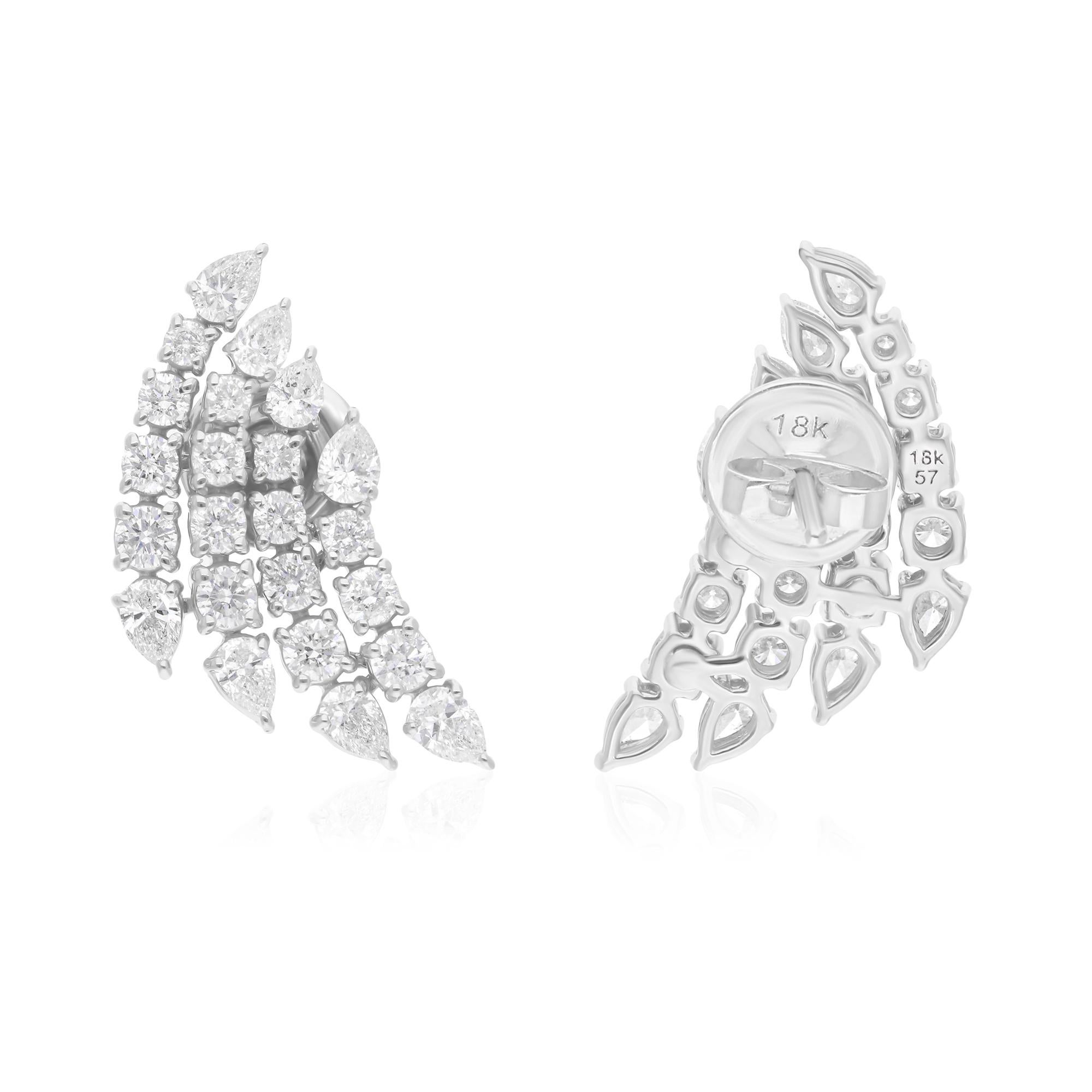 Pendientes de diamantes de 18 quilates en oro blanco, con claridad SI certificada y color HI de 2,29 quilates Corte mixto en venta