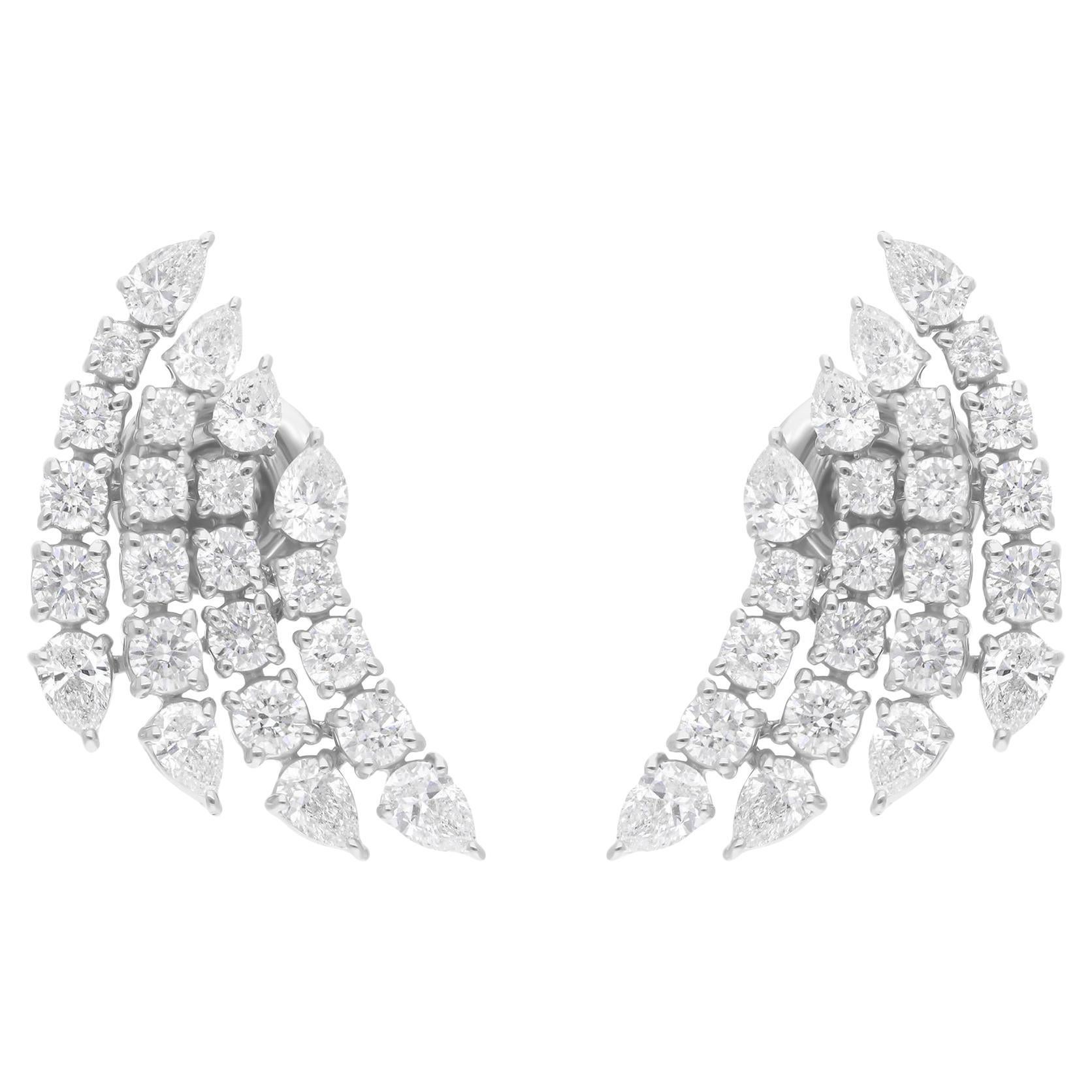 2.29Ct Certified SI Clarity HI Color Diamond Stud Earrings 18 Karat White Gold