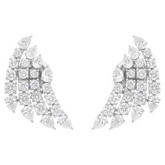 2.29Ct Certified SI Clarity HI Color Diamond Stud Earrings 18 Karat White Gold