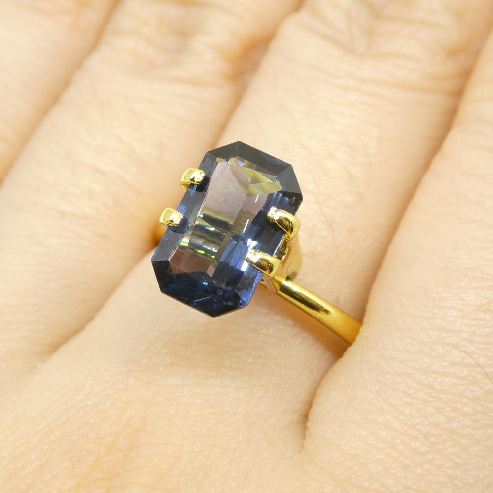 Taglio brillante 2,29ct Spinello blu rettangolare con taglio a forbice dalla Birmania in vendita