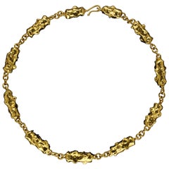 Jean Mahie 22 Carat Gold Nuggets Necklace circa 1970s
