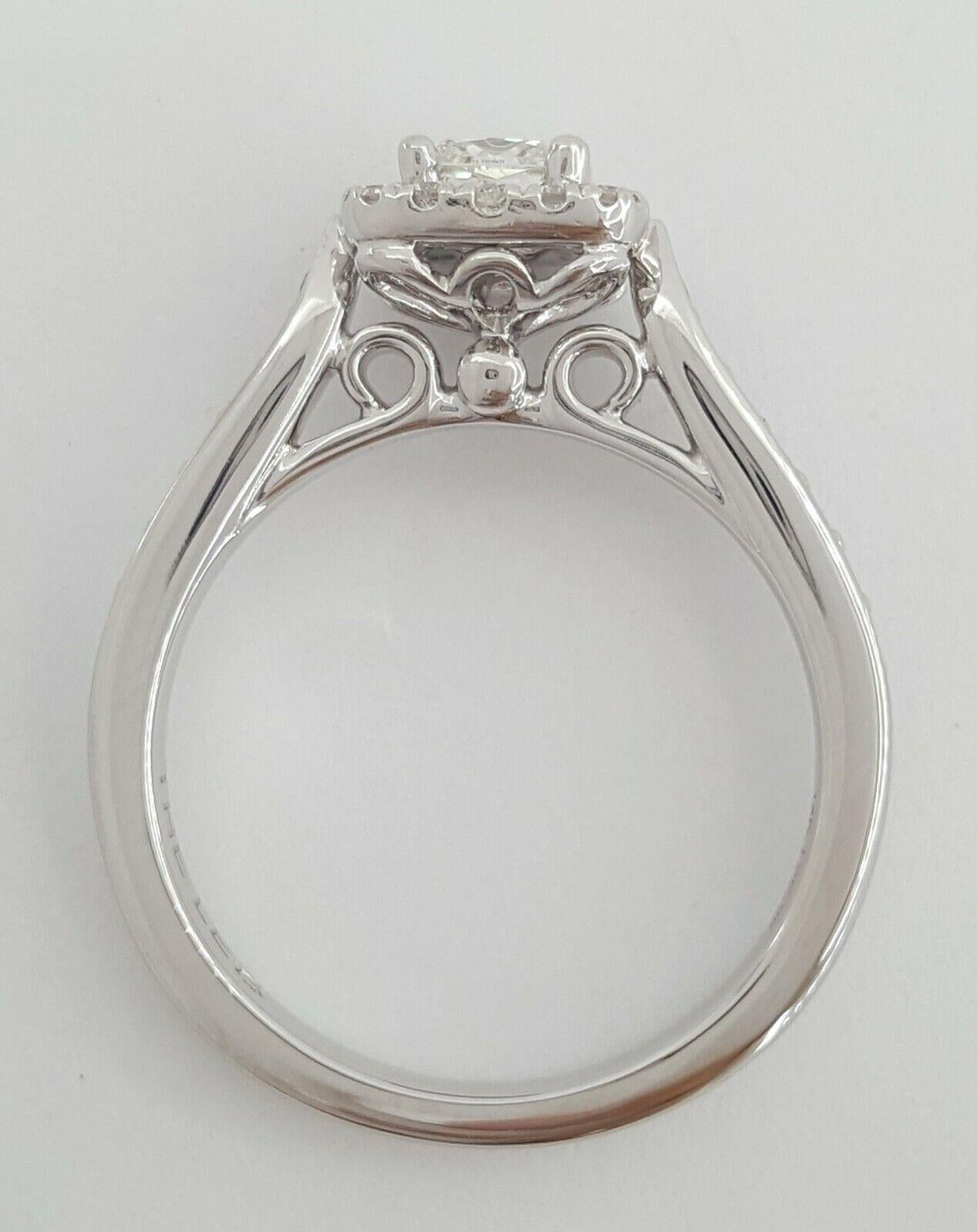 Modern Princess Brilliant Cut Diamond Halo Engagement Ring