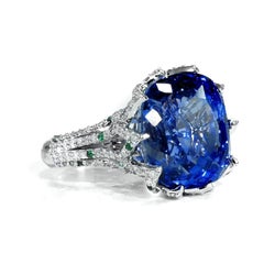 22ct Ceylon Blue Sapphire 18K White Gold Ring