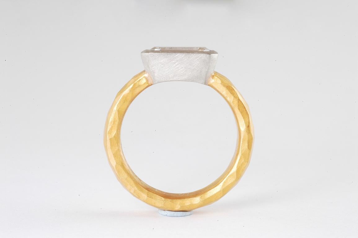 hammered gold engagement ring
