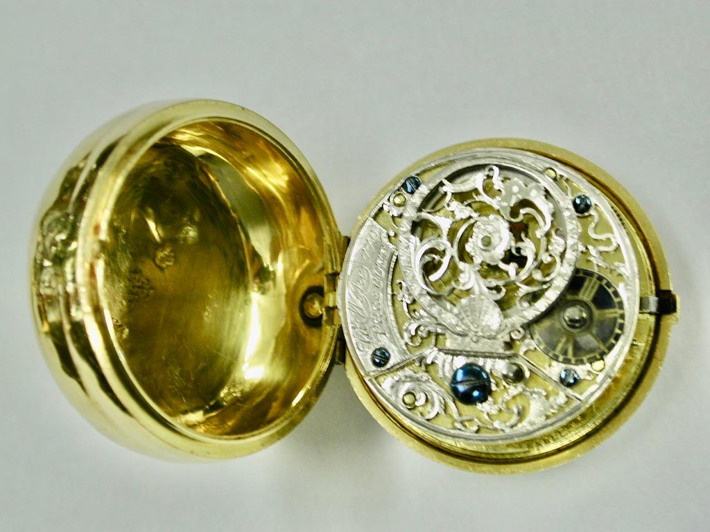 22ct Gold Pair-Cased Repousse Pocket Watch, John Wyke, Watchmaker, 1753 3