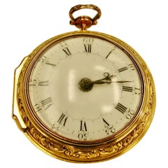 22ct Gold Repousee Pair-Cased Pocket Watch Maker Thomas Rea 1769