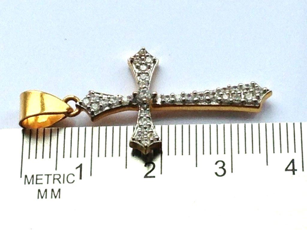 916 gold cross pendant