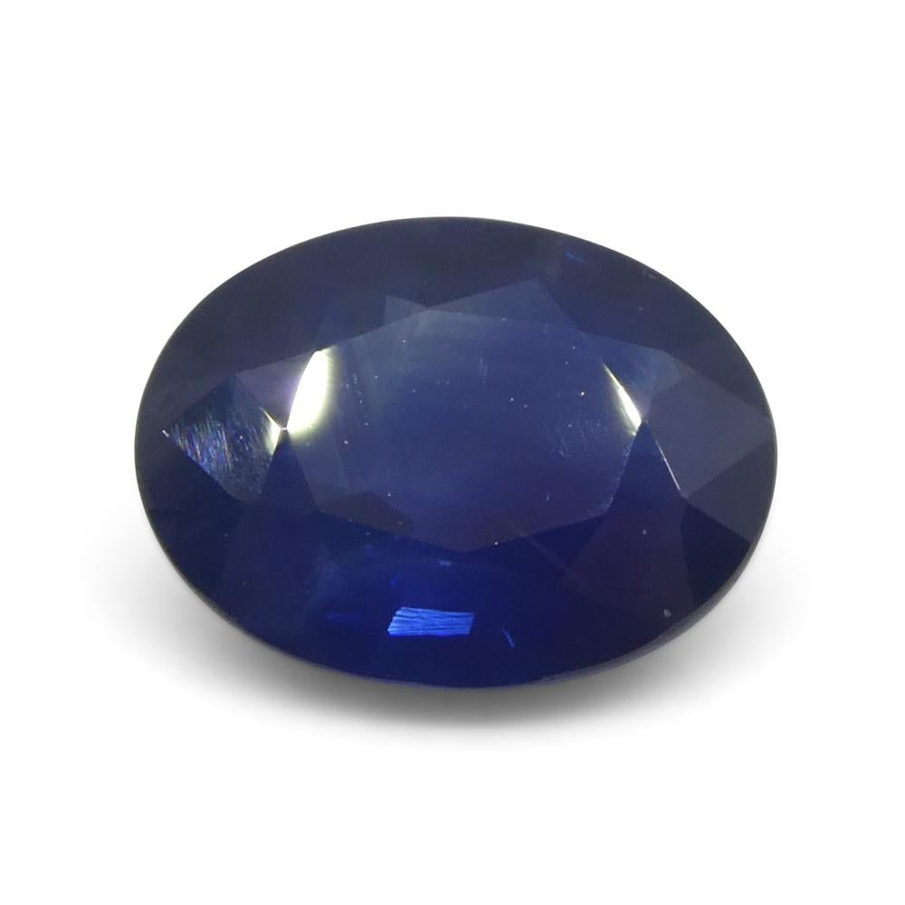 2.2ct Oval Blue Sapphire from Thailand In New Condition For Sale In Toronto, Ontario