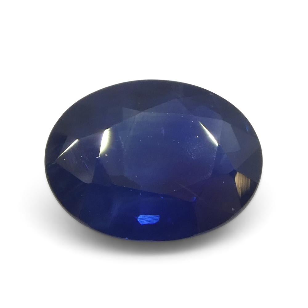 Women's or Men's 2.2ct Oval Blue Sapphire from Thailand For Sale