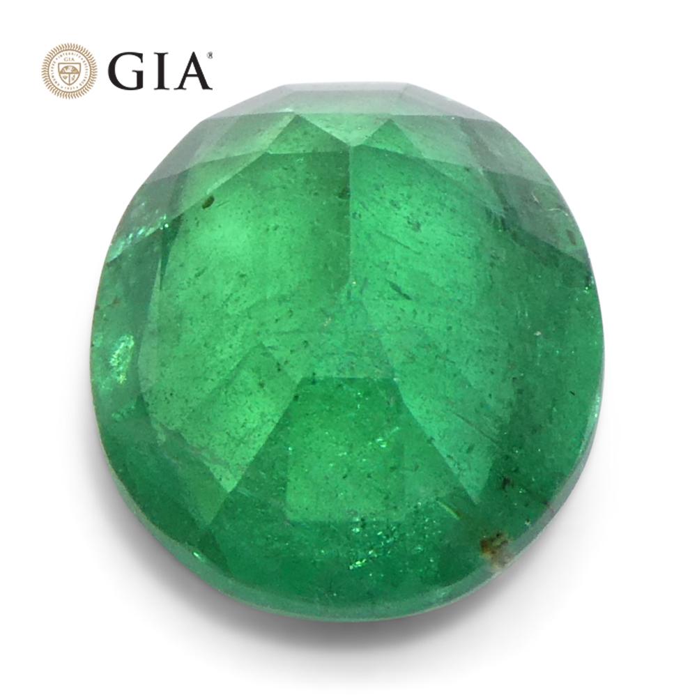 2.2ct Oval Green Emerald GIA Certified Zambia (F1) For Sale 6