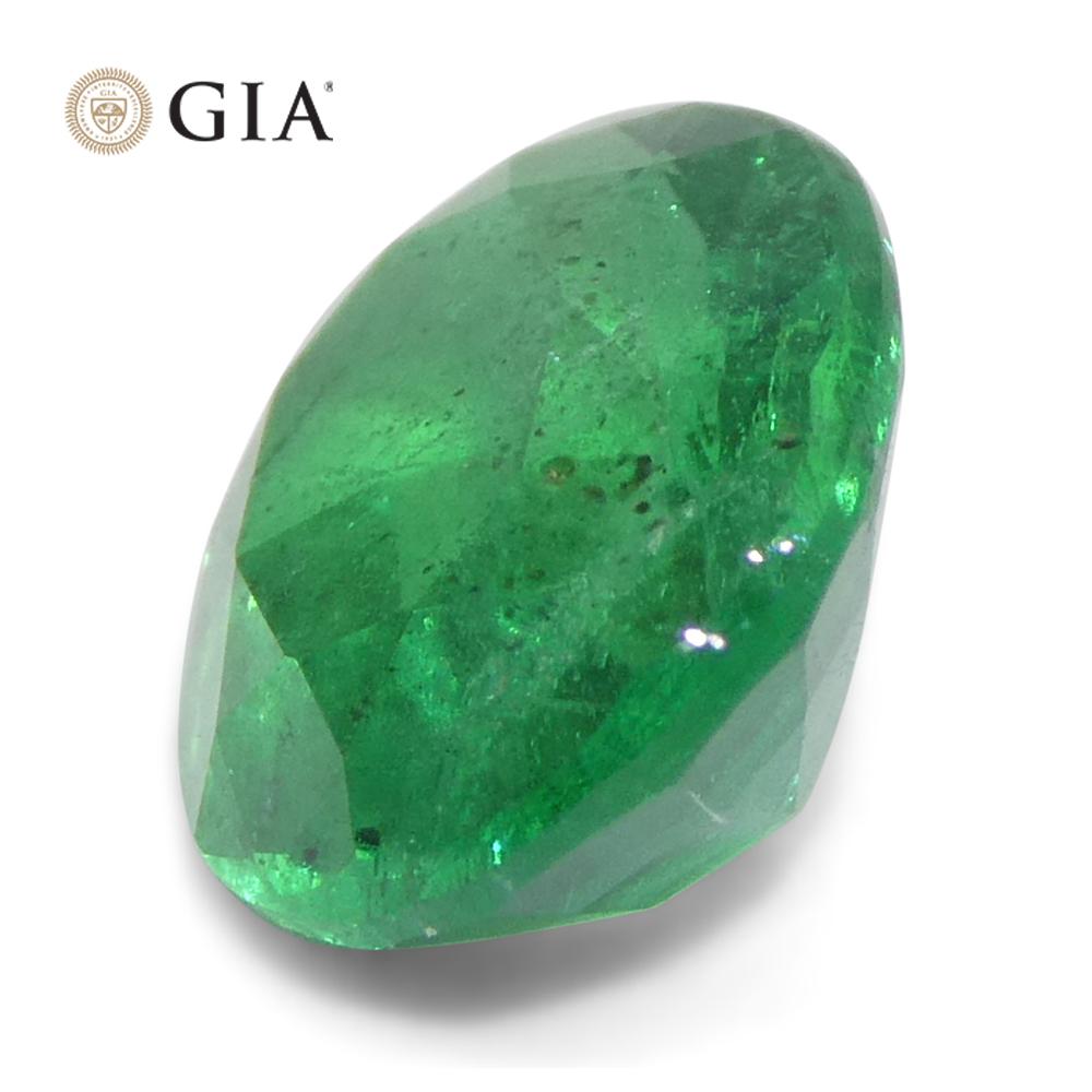 2.2ct Oval Green Emerald GIA Certified Zambia (F1) For Sale 3