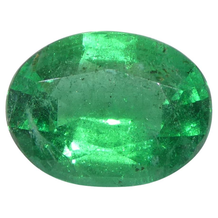 2.2ct Oval Green Emerald GIA Certified Zambia (F1)