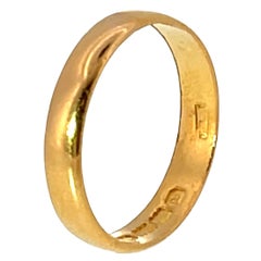 22ct Yellow Gold 4mm Wide Wedding Band, 3.41g