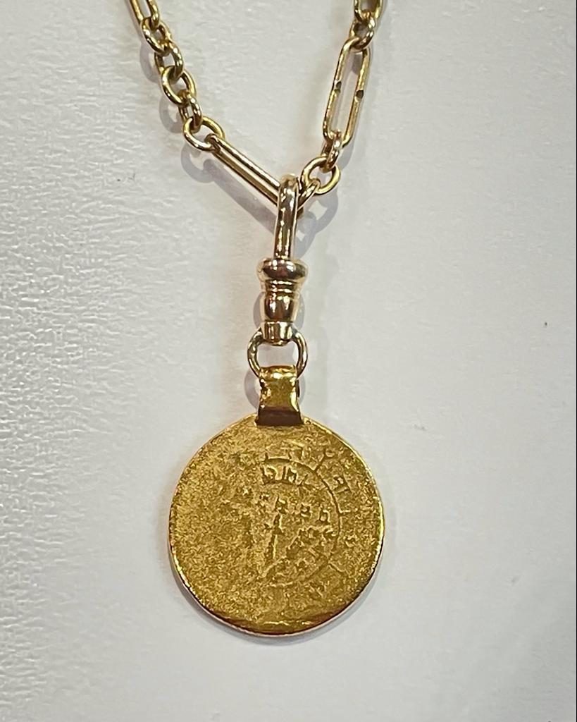 22ct Gelbgold Antike Münze Anhänger im Angebot 3