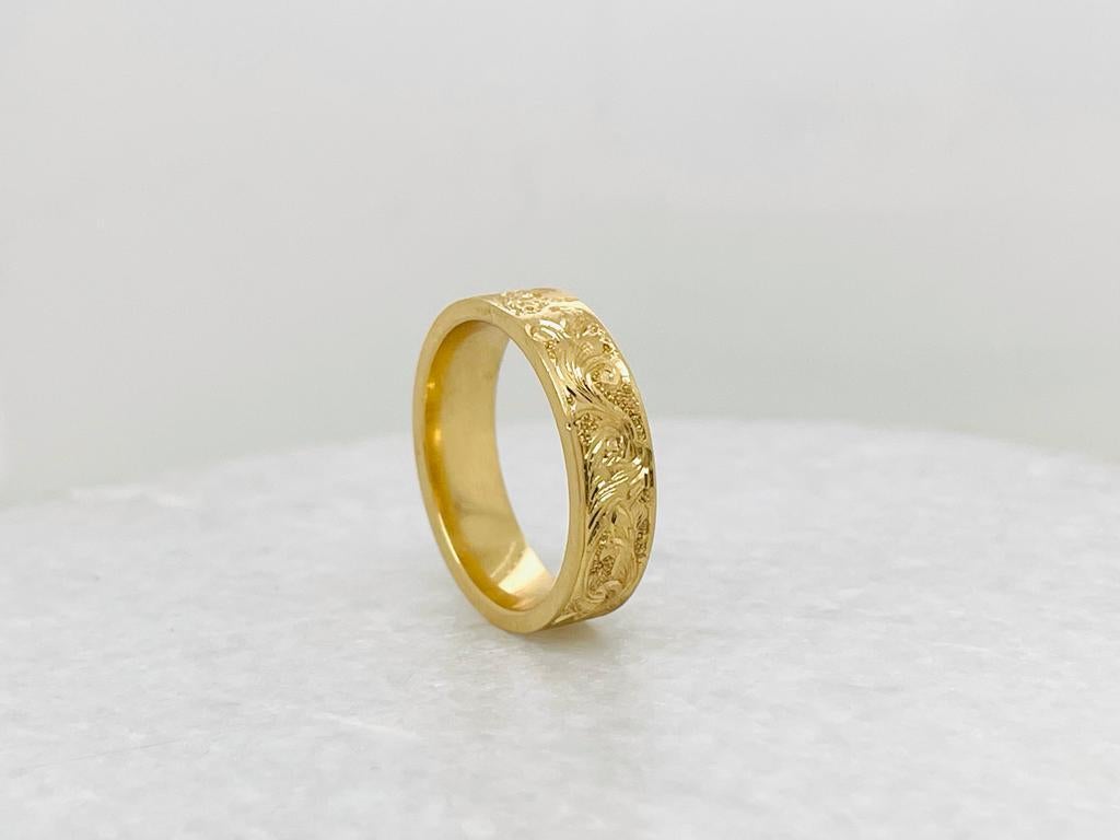 22 Karat Gelbgold Antiker gravierter Ring mit Gravur (Kunsthandwerker*in) im Angebot