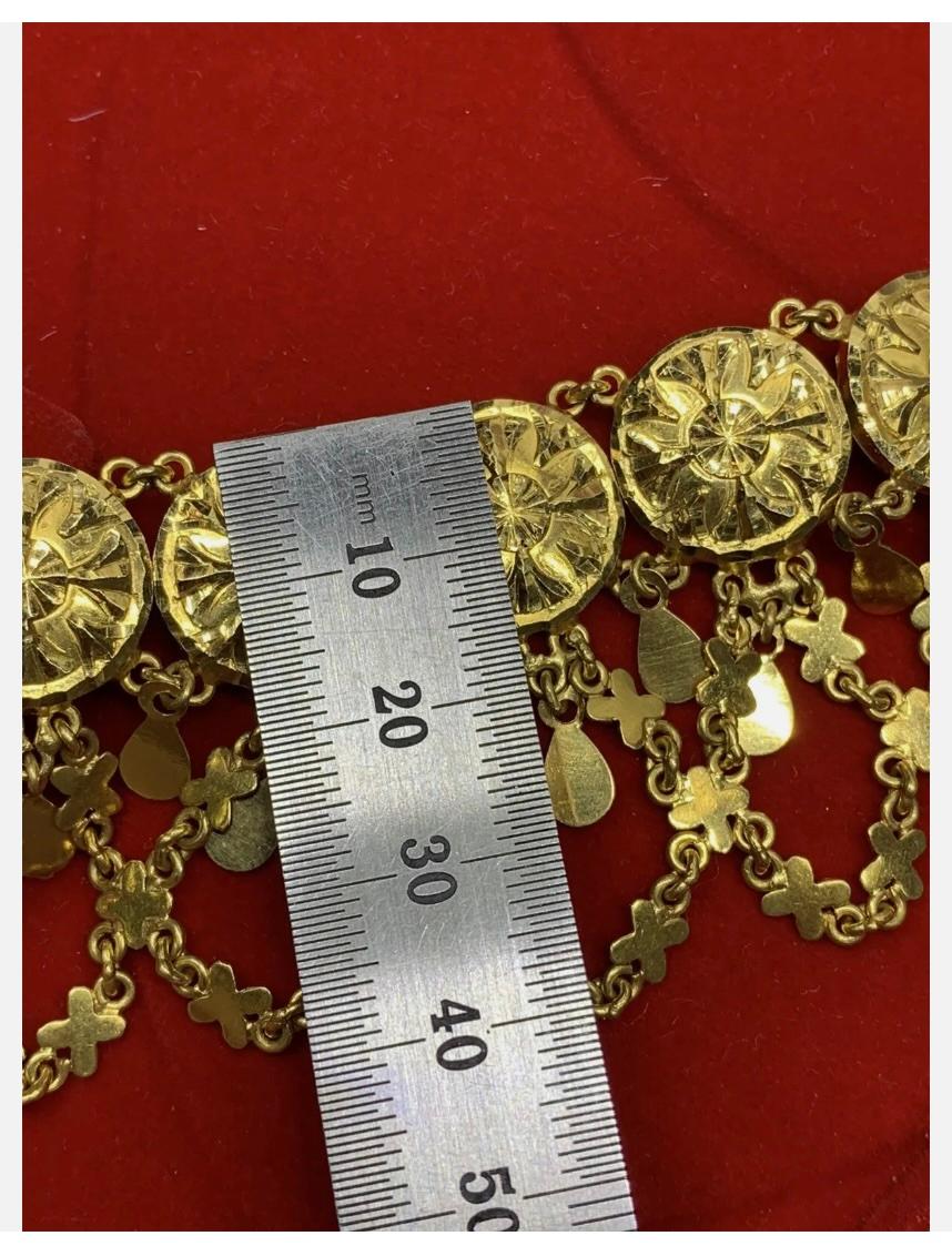 22ct Yellow gold chunky ankle chain bracelet Indian Asian wedding ceremony 49.8g For Sale 2