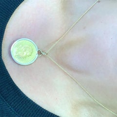 22ct Yellow gold chunky coin pendant Franc Ios Austria Ducat collection