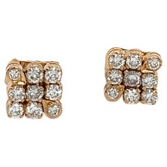 22ct Yellow Gold Diamond Stud Earrings Set With 0.70ct Natural Diamonds