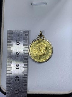 22ct Yellow gold Franc Ios Austria Ducat Coin pendant.