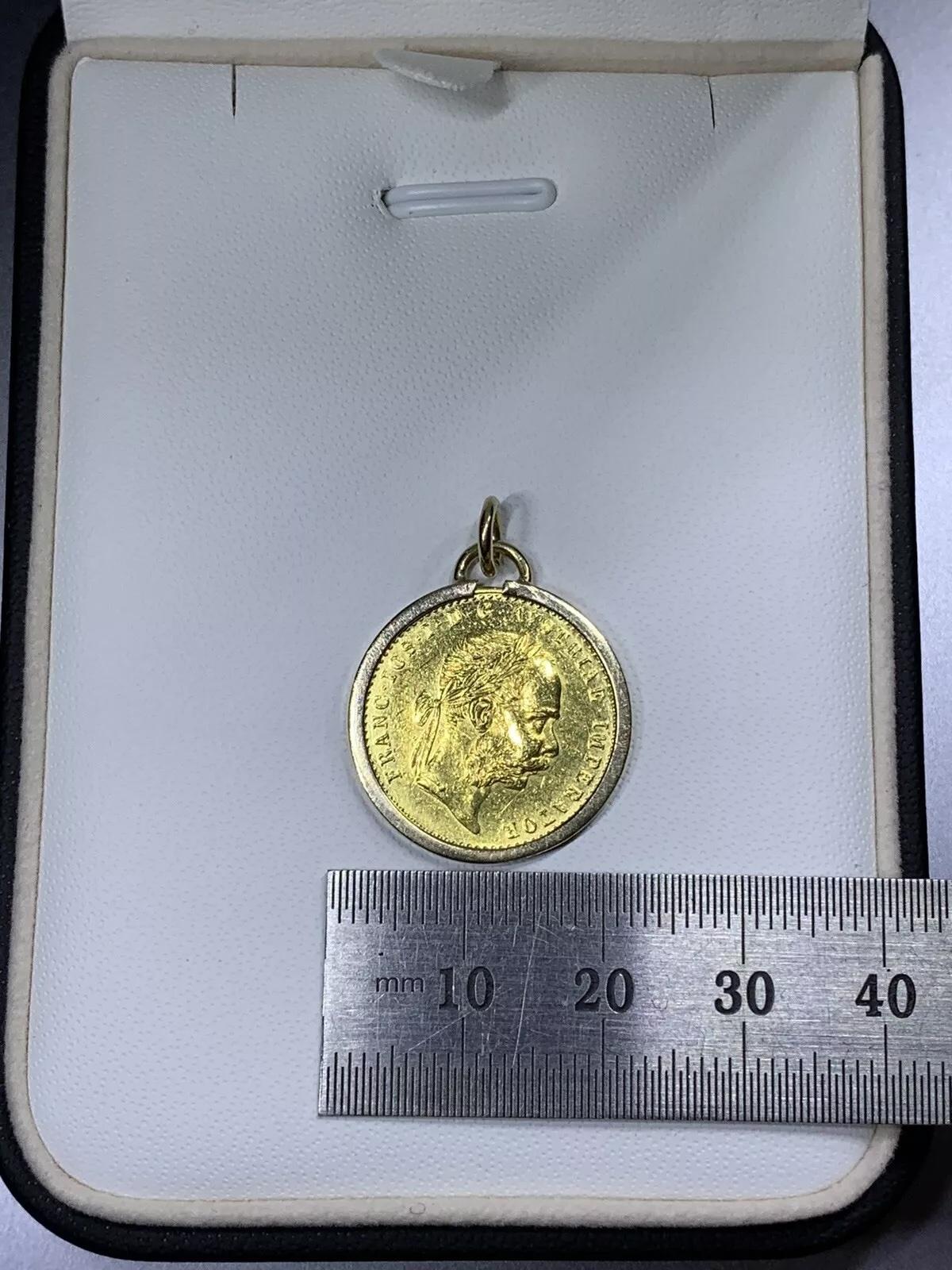 Ciondolo in oro giallo 22ct Franc Ios Austria Ducat Coin. in vendita 3