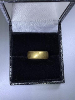 22ct yellow gold plain wide wedding band 6.5mm