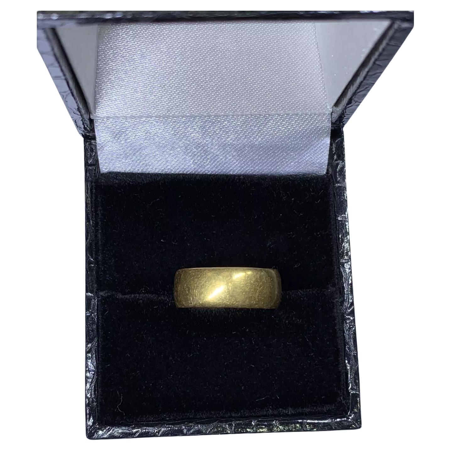22ct yellow gold plain wide wedding band 6.5mm