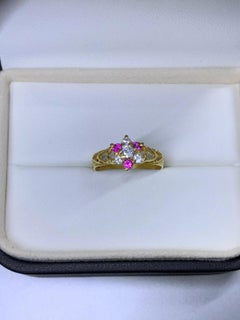 22ct yellow gold Ruby and Diamond engagement ring