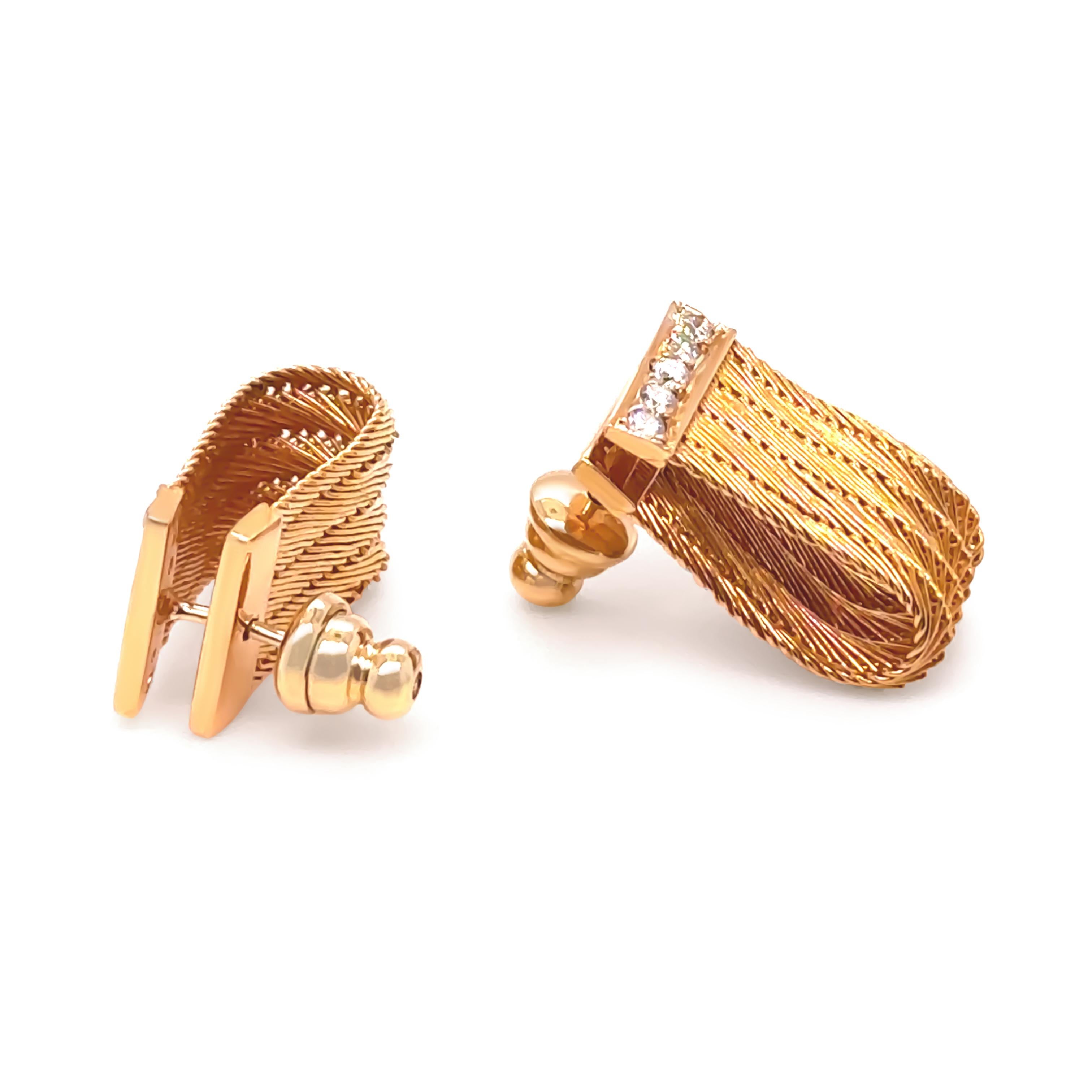 Boucles d'oreilles en or jaune 22ct avec diamants turcs Excellent état - En vente à SYDNEY, NSW