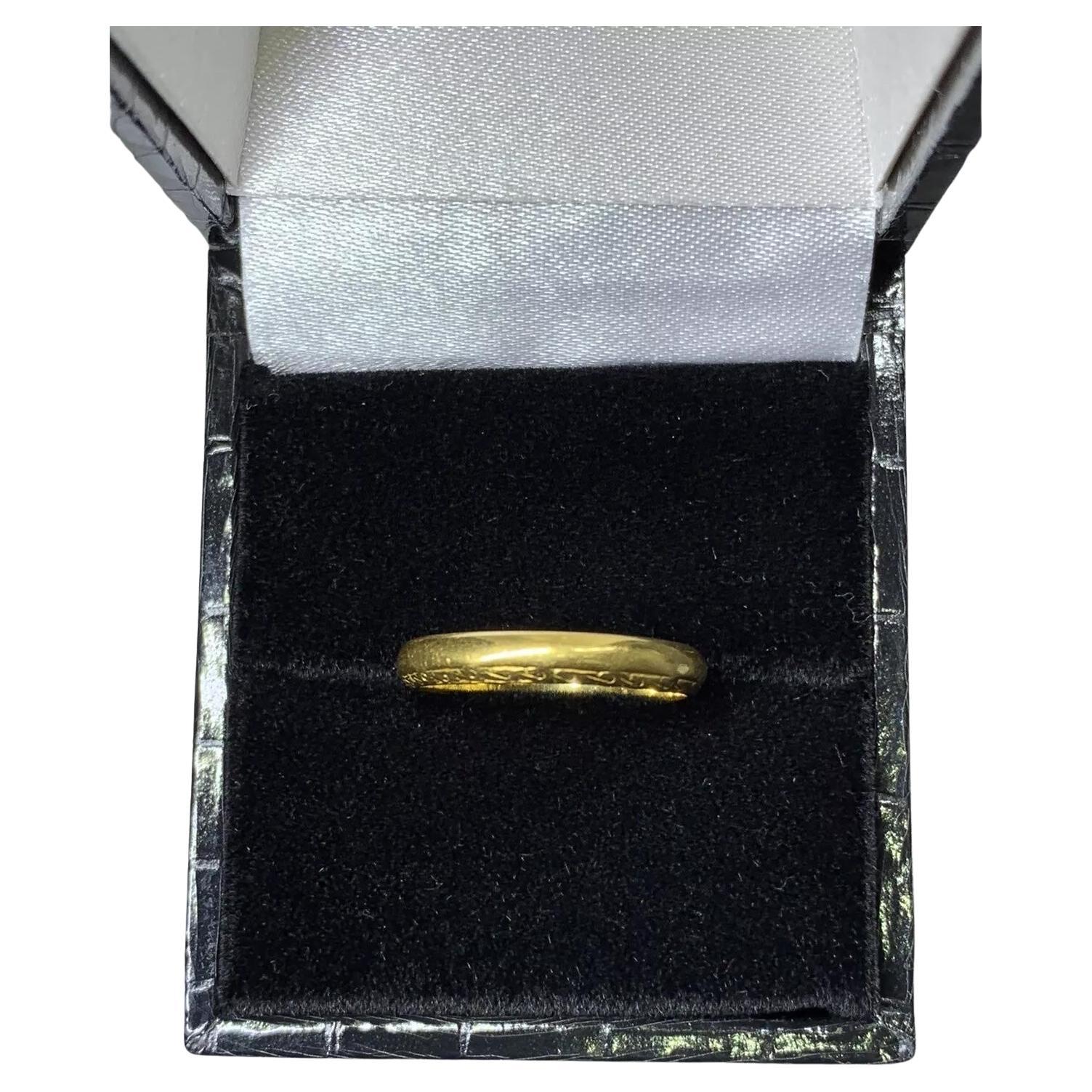 22ct Gelbgold viktorianischen antiken Hochzeit Band Ring.