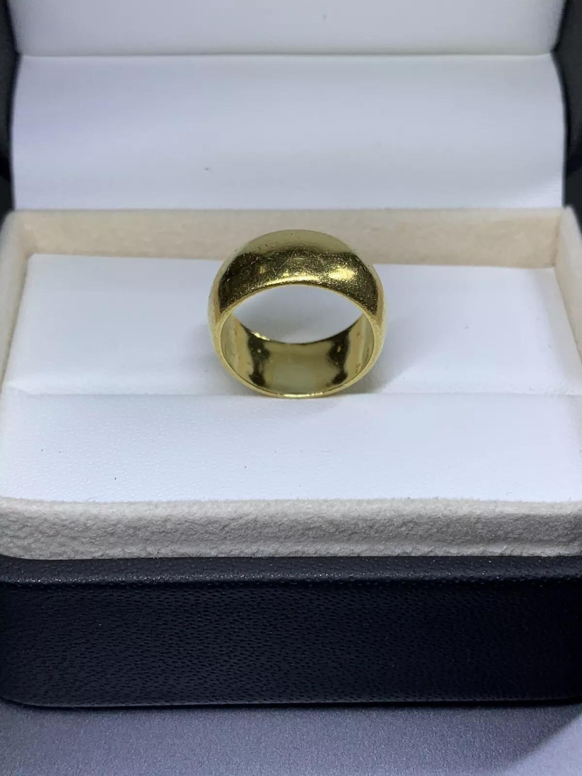 Alliance large en or jaune 22ct Unisexe en vente