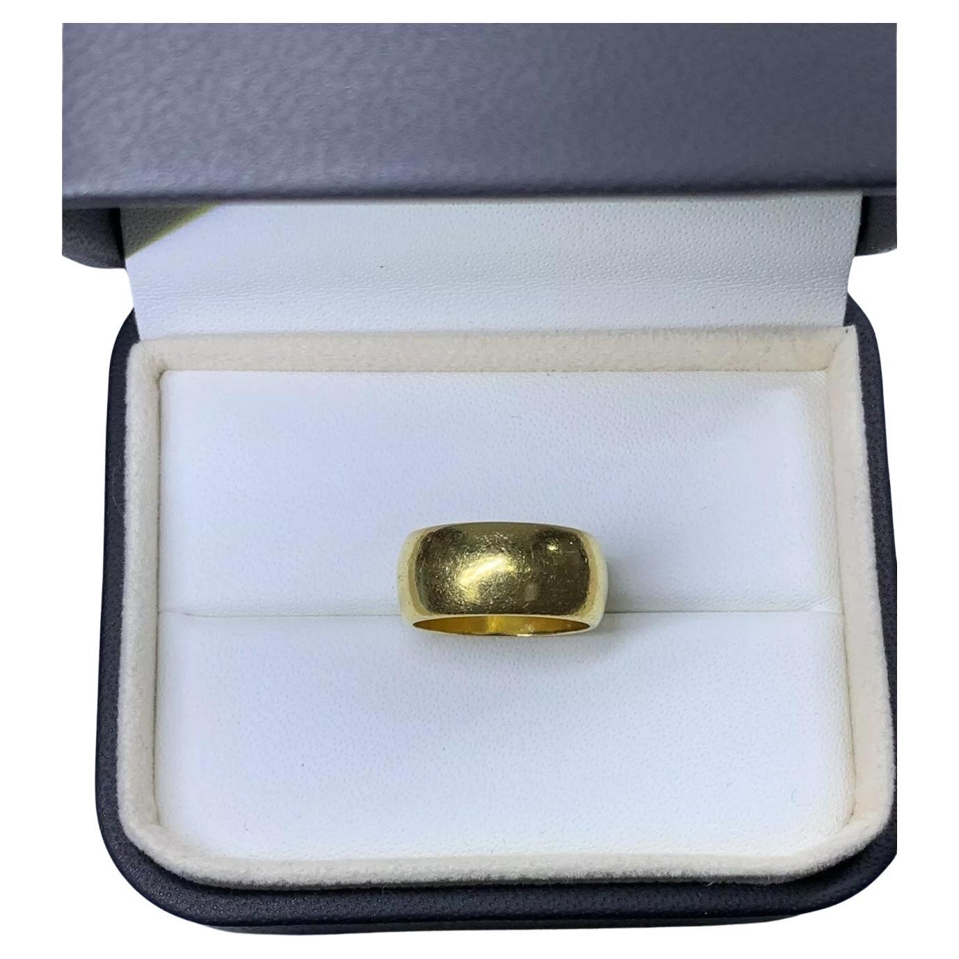 22ct yellow gold wide plain wedding band