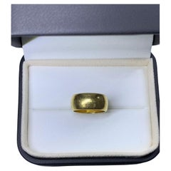 22ct yellow gold wide plain wedding band
