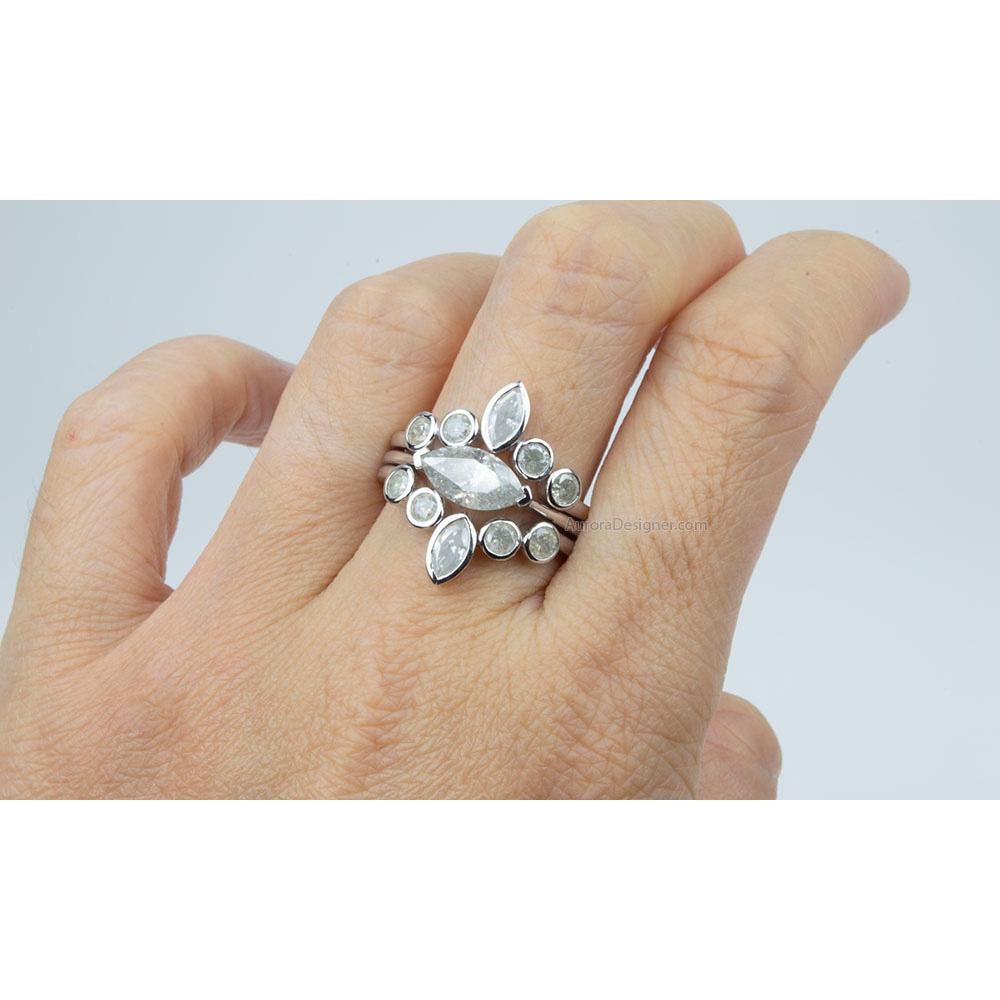 2.2 Carat Marquise Diamond Engagement Ring Set 14 Karat White Gold AD1701 4