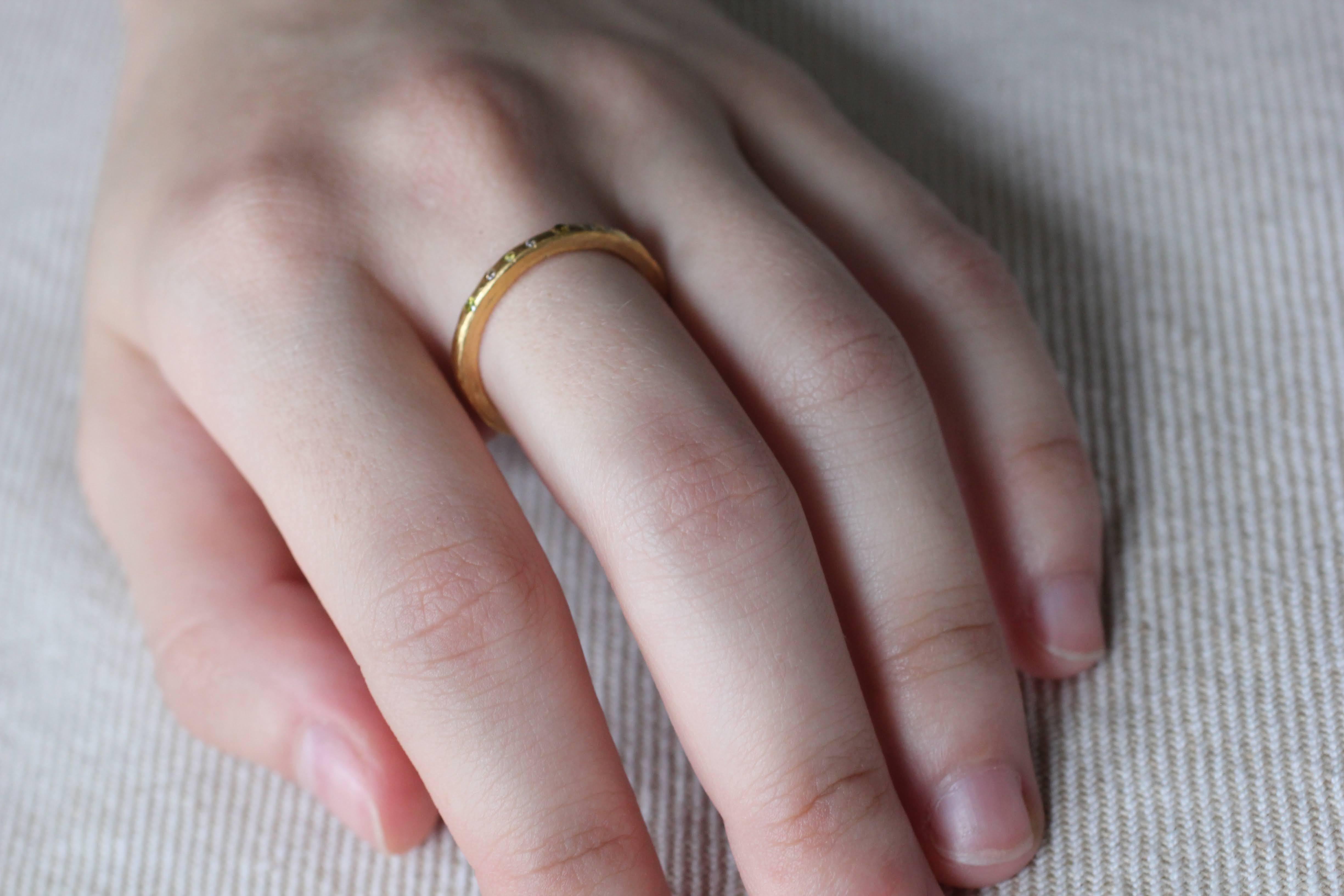 22k-21k Gold Ring Stackable Bridal Wedding Band Mehr Contemporary Fashion Ideen im Angebot 7
