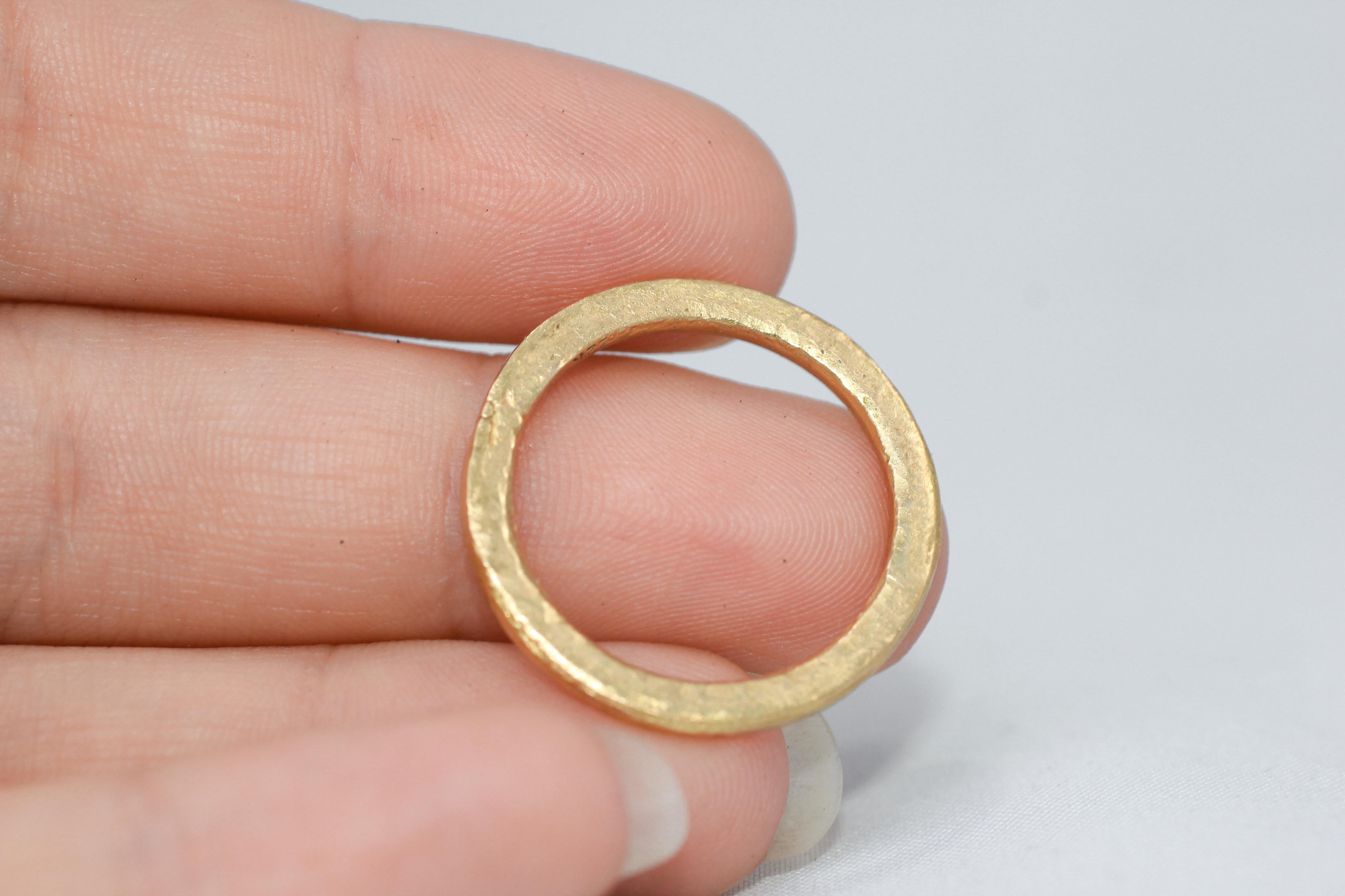 Women's or Men's 22k-21k Gold Ring Stackable Bridal Wedding Band More Contemporary Fashion Ideas