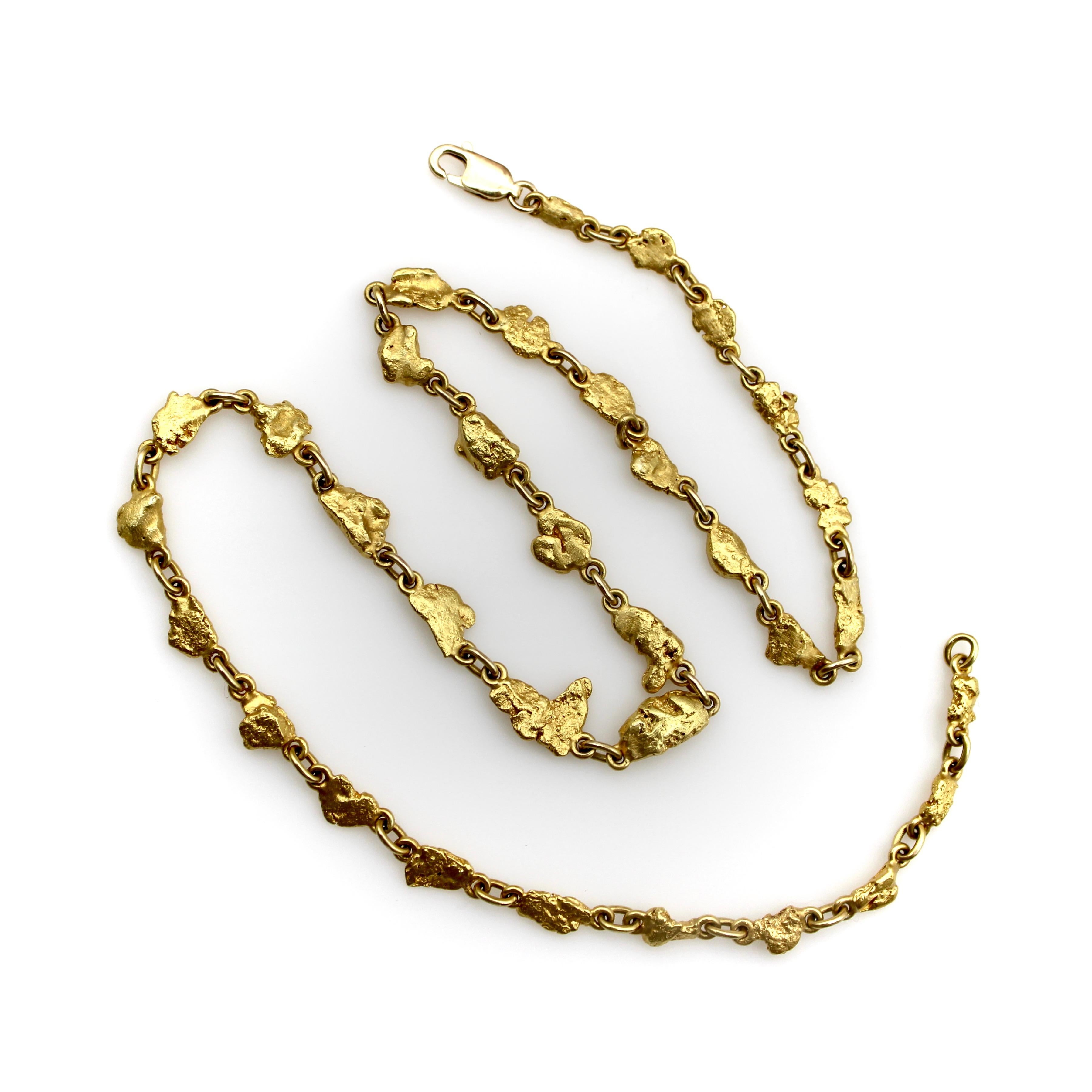 Modern 22K-24K Gold Nugget Necklace