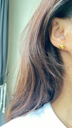 22k 916 chubby gold stud earring- Chubby Heart Shape Earring-1.91g