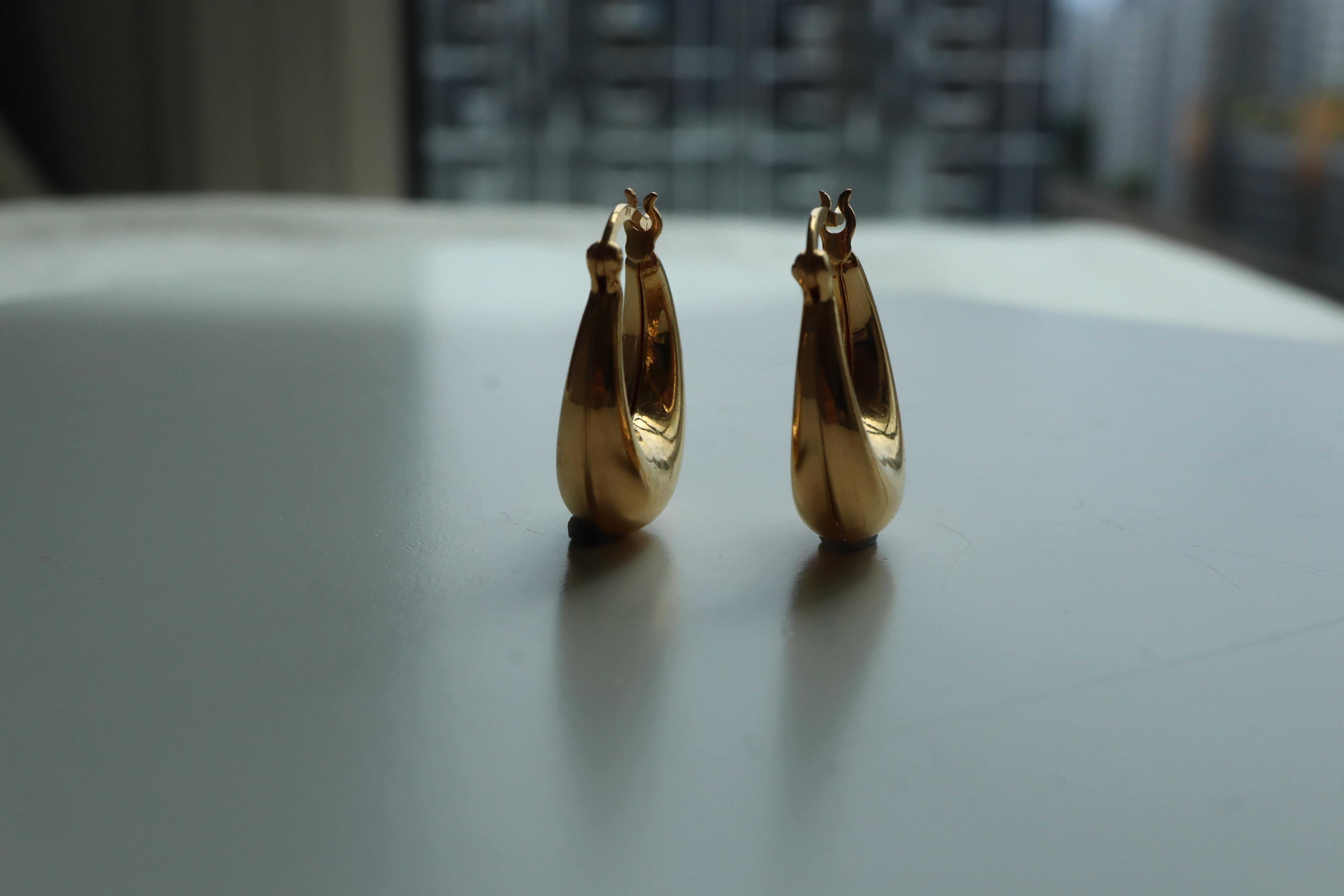 22k 916 Gold Chubby Hoop Earring-Medium Hoop (Size 16.5mm/1.65cm)-2.61g For Sale 1