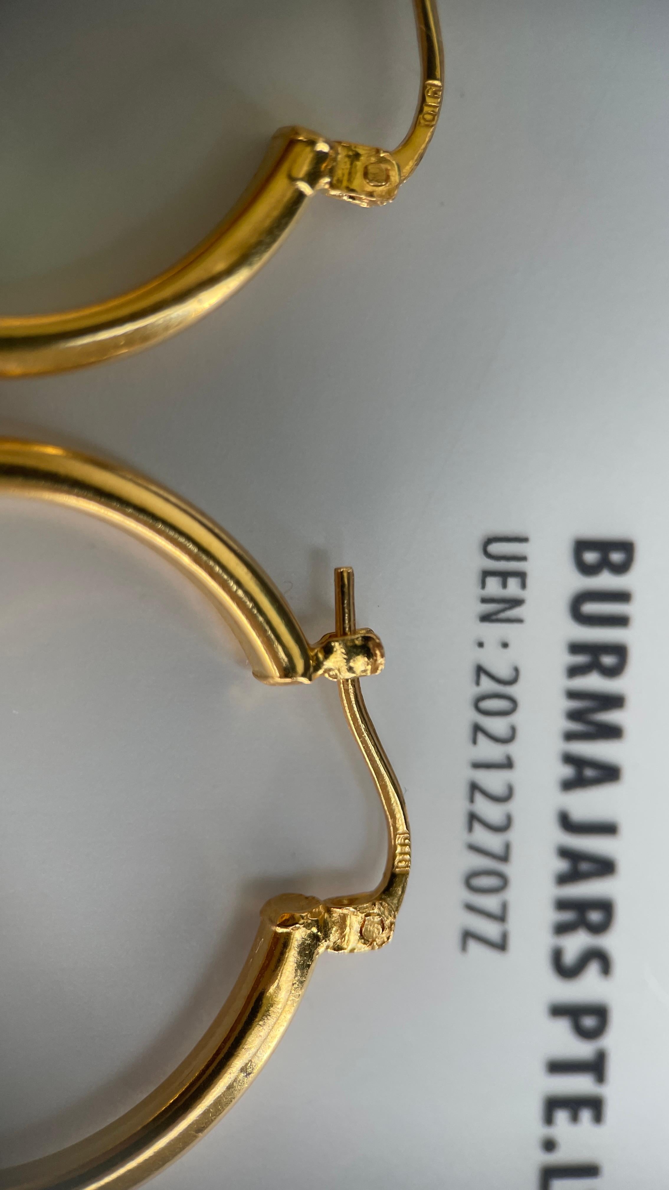 Donna Orecchino a cerchio in oro 22k 916 - cerchio grande (misura 30 mm/3cm)- 5,36 g in vendita